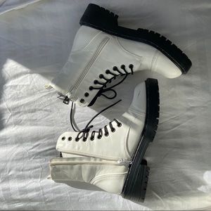 White Combat Boots size 5.5